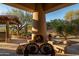 Outdoor fireplace and seating area, perfect for gatherings at 7624 E Stagecoach Pass, Carefree, AZ 85377
