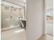 Modern bathroom featuring a glass-enclosed shower and sleek vanity, offering a spa-like experience at 22536 E San Tan Blvd, Queen Creek, AZ 85142
