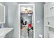 View of bathroom with access to home office at 6713 E Paradise Ln, Scottsdale, AZ 85254