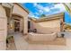 Front entry with patio and desert landscaping at 6713 E Paradise Ln, Scottsdale, AZ 85254