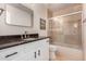 Bathroom with single vanity and shower/tub combo at 22312 W Hammond Dr, Buckeye, AZ 85326