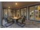 Cozy patio with fire pit and seating area, near the kitchen at 501 E Sunburst Ln, Tempe, AZ 85284