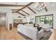 Open concept living and kitchen area with exposed beams at 4424 N 38Th St, Phoenix, AZ 85018