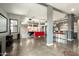 Large, unique game room with a pool table, bar, and polished concrete floors at 914 E Osborn Rd # 202, Phoenix, AZ 85014