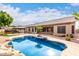 Large kidney shaped pool with gazebo and spacious backyard at 9354 E Hillview Cir, Mesa, AZ 85207