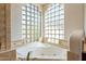 Corner soaking tub offering a private retreat surrounded by glass block windows and natural light at 13141 E Cibola Rd, Scottsdale, AZ 85259
