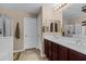 Elegant bathroom with double vanity, soaking tub, and walk-in shower at 3014 W La Salle St, Phoenix, AZ 85041