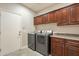 Laundry room with washer, dryer, and upper cabinets at 1342 E Verde Blvd, Queen Creek, AZ 85140