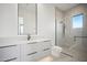 Modern bathroom with walk-in shower and sleek vanity at 12808 E Harper Dr, Scottsdale, AZ 85255