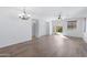 Bright living room with hardwood floors and sliding glass doors at 931 S Porter Ct, Gilbert, AZ 85296