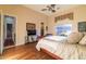 Bright bedroom with hardwood floors and ensuite access at 9771 E Roadrunner Dr, Scottsdale, AZ 85262