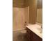 Bathroom with tub, shower, and vanity at 2636 S Sailors Way, Gilbert, AZ 85295