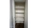 Hallway closet featuring plenty of shelves for easy storage and organization at 5839 E Norwood St, Mesa, AZ 85215