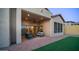 Covered patio with seating area and ceiling fan at 8537 E Leland St, Mesa, AZ 85207