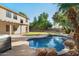 Inviting kidney-shaped pool with a large backyard at 1021 E Mead Dr, Chandler, AZ 85249