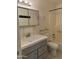 Bathroom with updated vanity, mirror, and shower at 1770 E Sandra Ter, Phoenix, AZ 85022