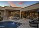 Spacious pool and patio area with comfortable seating at 26872 N 102Nd St, Scottsdale, AZ 85262