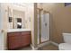 Small bathroom with shower and single vanity at 4742 S Primrose Dr, Gold Canyon, AZ 85118