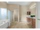 Bathroom with double vanity, soaking tub and shower at 4742 S Primrose Dr, Gold Canyon, AZ 85118