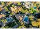 Aerial view showing large home, pool, and surrounding neighborhood at 2549 E Cherrywood Pl, Chandler, AZ 85249