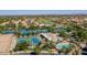 Aerial view of community amenities including tennis courts, pool, and clubhouse at 9542 E Sunridge Dr, Sun Lakes, AZ 85248