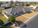 Aerial view of the house and surrounding neighborhood at 4053 E Glencove St, Mesa, AZ 85205