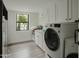 Bright laundry room with modern washer, dryer and cabinets at 61 W Wilshire Dr, Phoenix, AZ 85003