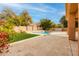 Inviting backyard oasis featuring a sparkling pool and patio at 7710 E Monica Dr, Scottsdale, AZ 85255