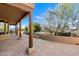 Spacious patio with wood posts and terracotta tile at 6930 E Stevens Rd, Cave Creek, AZ 85331