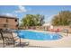 Community pool with lounge chairs and surrounding patio at 21655 N 36Th Ave # 117, Glendale, AZ 85308