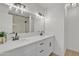 Bathroom featuring double sinks, sleek fixtures, and modern lighting at 2364 W Emelita Ave, Mesa, AZ 85202