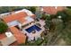 Aerial view highlighting the property's pool and expansive backyard at 22402 N 84Th Pl, Scottsdale, AZ 85255