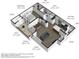 Detailed 3D floor plan showcasing the layout of a 750 sqft home with kitchen, living, dining, bedroom, and patio areas at 16013 S Desert Foothills Pkwy # 1035, Phoenix, AZ 85048