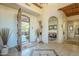 Open and bright entryway with views to the backyard at 6074 E Los Reales Dr, Carefree, AZ 85377