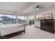 Spacious bedroom with mountain views and private deck access at 5800 E Glen Dr, Paradise Valley, AZ 85253