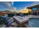 Luxury pool and fire pit with sunset views at 5800 E Glen Dr, Paradise Valley, AZ 85253