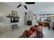 Bright living room features a fireplace and an open floor plan at 6031 S Agate Pl, Chandler, AZ 85249