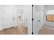 Bright hallway with multiple doors, wood-look flooring, and access to various rooms at 7641 W Minton St, Laveen, AZ 85339