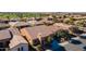 Aerial perspective showing the house and surrounding neighborhood at 1351 E Artemis Trl, Queen Creek, AZ 85140