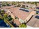 Aerial view showing home's backyard, pool, and patio area at 1351 E Artemis Trl, Queen Creek, AZ 85140