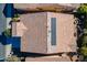 Overhead view highlighting the home's solar panels and roofline at 1351 E Artemis Trl, Queen Creek, AZ 85140