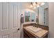 Clean bathroom with single vanity and tiled shower/tub combo at 1351 E Artemis Trl, Queen Creek, AZ 85140
