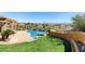 Backyard pool and spa with desert views at 16149 E Thistle Dr, Fountain Hills, AZ 85268