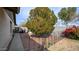 Side yard with mature tree, fence, and walkway at 3433 W Mescal St, Phoenix, AZ 85029