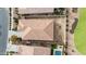 Aerial view of home with large backyard and community pool at 21576 E Pecan Ct, Queen Creek, AZ 85142