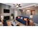 Living room with fireplace, TV, and comfy sofa at 5122 E Shea Blvd # 1117, Scottsdale, AZ 85254