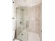 Modern shower with glass enclosure and built-in shelves at 5122 E Shea Blvd # 1117, Scottsdale, AZ 85254