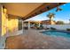 Expansive backyard with a large pool and covered patio at 13167 N 104Th St, Scottsdale, AZ 85260