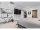 Modern bedroom with large TV and plenty of closet space at 7120 E Kierland Blvd # 307, Scottsdale, AZ 85254