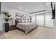 Spacious bedroom with plush bedding and large windows at 7120 E Kierland Blvd # 307, Scottsdale, AZ 85254
